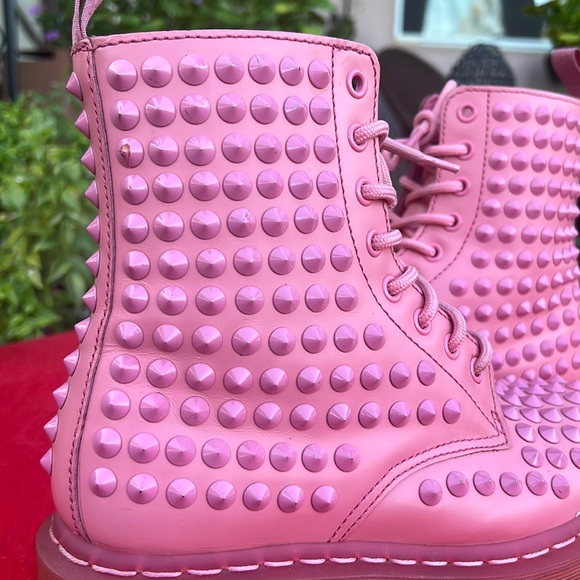 Dr. Martens Mono PINK Metal Spike Combat Moto Boots - Picture 14 of 17